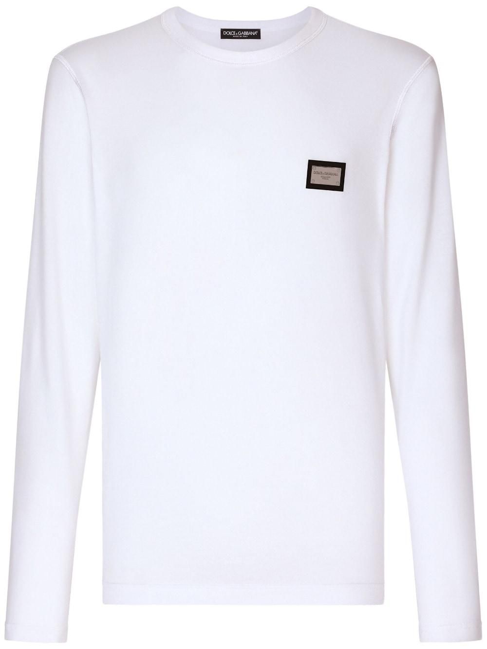 DOLCE & GABBANA ロンクスリフ クランタットネック Tシャツ Black T-shirt with embroidered logo Dolce & Gabbana - Vitkac AS