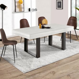IDMarket Phoenix Mesa De Comedor 6 Personas Madera Gris 160 Cm