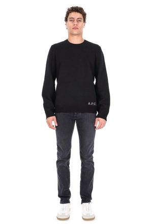 A.P.C. Edward Wool Crewneck Sweater with Logo