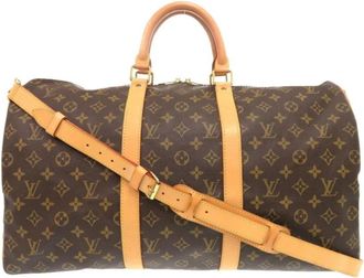 Louis Vuitton Pre-owned Weekend Bags, female, Brown, Size: ONE SIZE Pre-owned Printed Travel Bag