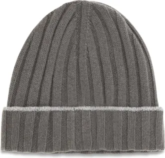 Brunello Cucinelli Mens Beanie Hat Army Washed+ciottolo Kashmir-Capra Hircus E Hairbands Kashmir/capra