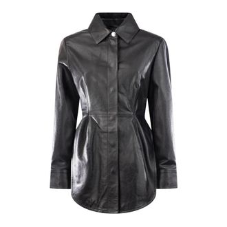 Sportmax Camisa Larga de Cuero Coccole - Blouses & Shirts - Mujer - Negro - 2XS