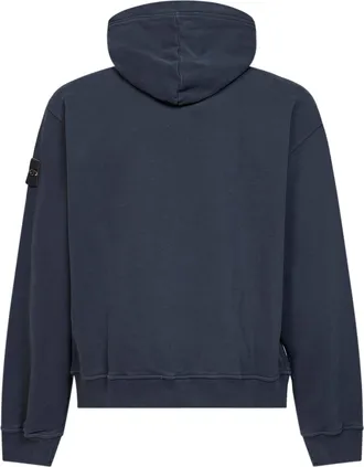 Stone Island Mens Hoodie Organic Cotton Blue Sweatshirts Sweater