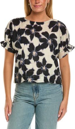 Velvet Delilah Short Sleeve Woven Top