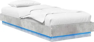 vidaXL Estructura De Cama Con Led Gris Hormig&oacute;n 80 X 200 Cm Vidaxl