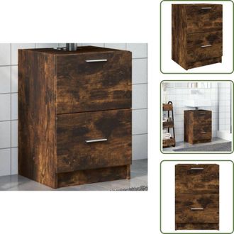 vidaXL Mobile in legno - vidaXL Mobile Lavabo Rovere Fumo 80x33x60 cm in Legno Multistrato - Armadio in legno multistrato