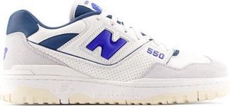 New Balance Uomo 550 in Bianca/Blu, Pelle Scamosciata/Rete, Taglia 40.5