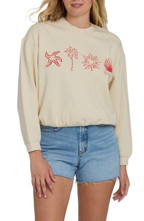 Billabong Treasure Cay Graphic Sweatshirt in White Cap at Nordstrom, Size X-Small