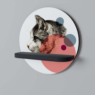 OEM Bubble Cat Sketch Estante Redondo Negro