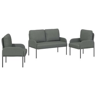 vidaXL Juegos De Sof&aacute;s Con Coj&iacute;n 3 Pcs Gris Oscuro 115 X 56 X 80 Cm Vidaxl