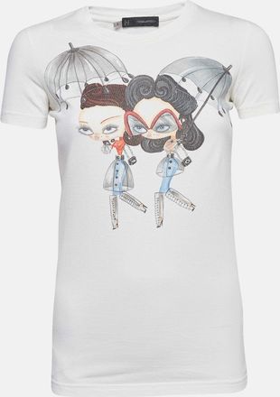 Dsquared2 White Print Cotton Short Sleeve T-Shirt