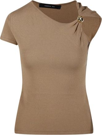 Federica Tosi Woestijn Top - Dames - Blouses - Beige - S - Overhemden