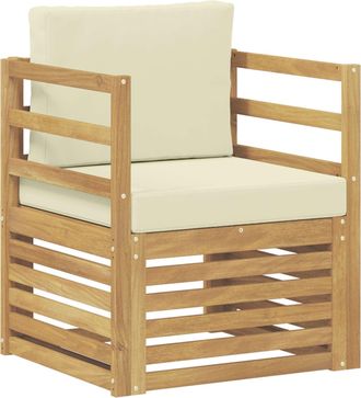 vidaXL Conjunto De Sof&aacute;s De Exterior Poli&eacute;ster Blanco Y Crema Vidaxl