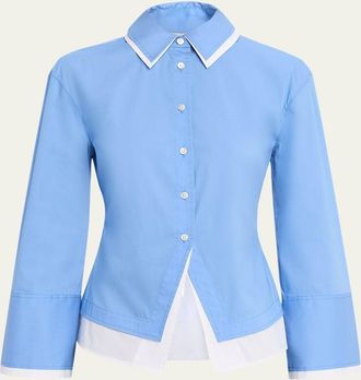 Veronica Beard Bonnie Button-Front Shirt