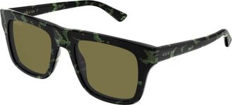 Gucci Rechthoekige Zonnebril - Heren - Zonnebrillen - Bruin - 51 MM - Nylon - Accessoires