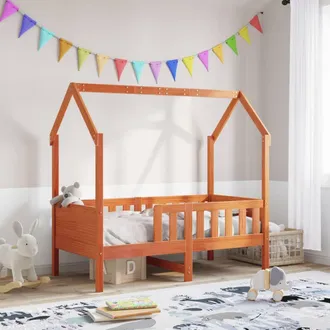vidaXL Vidaxl - Giroletto Casetta Bambini Marrone Cera 80x160 Cm Massello Pino