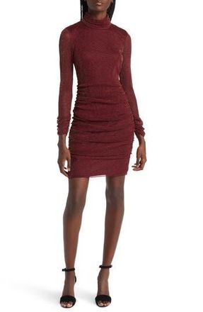Eliza J Metallic Long Sleeve Body-Con Dress in Wne at Nordstrom Rack, Size 10