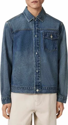 AllSaints Roth Denim Jacket in Dark Indigo at Nordstrom, Size Xx-Large