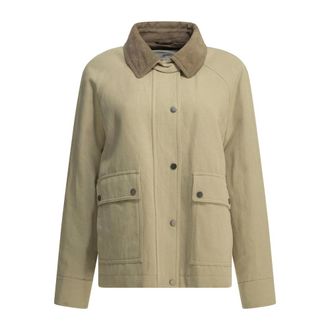 Brunello Cucinelli Chaqueta de campo de algod&oacute;n con cuello de pana - Jackets - Mujer - Beige - L