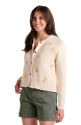Toad & Co Bianca Crew Cardigan Embroidered in Natural Embroidery at Nordstrom, Size X-Small