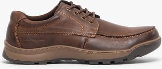 Hush Puppies Mens Hush Puppies TUCKER Mens Leather Casual Shoes Brown - Size: 10