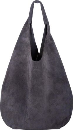 A.P.C. Slate Grey Le Neige Law Soft Suede Hobo Bag