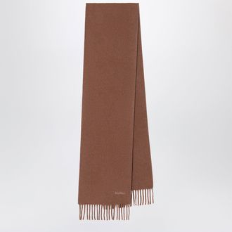 Max Mara Sciarpa cammello in lana con frange
