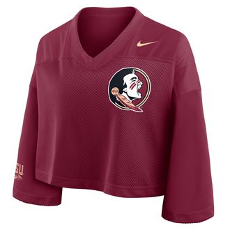 Nike Florida State Jersey Nike Womens Dri-FIT College Cropped Top in Red | 03O369XFTN-V4C