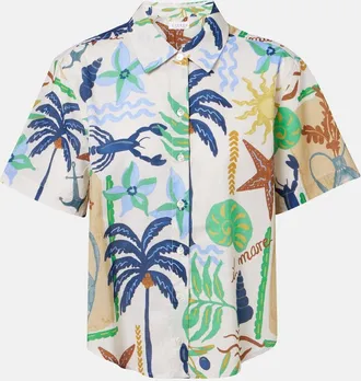 Velvet Marnie printed cotton poplin shirt