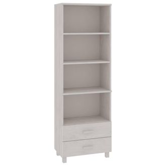Berkfield Home Highboard HAMAR White 60x35x180 cm Solid Wood Pine | Size: 60 x 35 x 180 cm