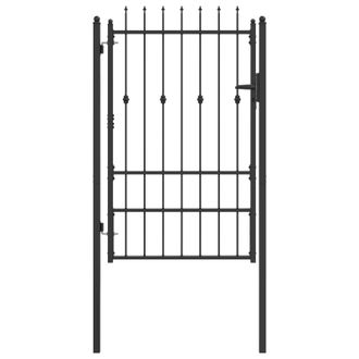 vidaXL Puerta De Cerca Horst 100 X 150 Cm Metal Negro Con Cerradura Vidaxl