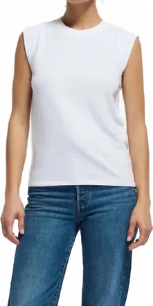 Nation Ltd Patti Muscle Tank Top In Optic White