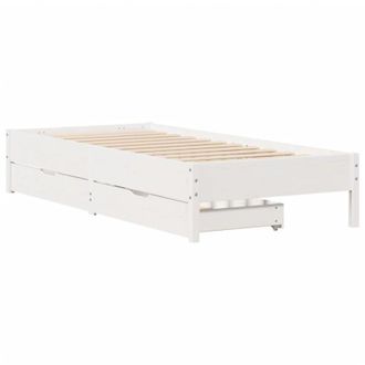 vidaXL Vidaxl - Estructura De Cama Sin Colch&oacute;n Madera Maciza Blanca 75x190 Cm