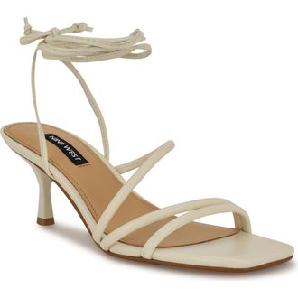 Nine West Hendy Ankle Wrap Sandal in Ivory at Nordstrom Rack, Size 8.5