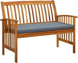 vidaXL Banco De Jard&iacute;n Con Cojines 119 Cm Madera Maciza De Acacia Vidaxl