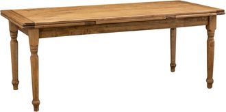 Biscottini International Biscottini - Mesa De Estilo Country Extensible De Madera Maciza De Tilo Acabado Con Efecto Natural 200x90 X80 Cm