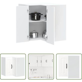 vidaXL Angolare - Pensile da Cucina ad Angolo Kalmar Bianco in Legno Multistrato