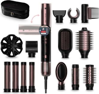 Cecotec Cecotec Moldeador De Pelo 14 Cabezales Airglam 14in1 Flex Black. 1400w, 110000rpm, Pantalla, Tecnolog&iacute;a Coanda, Motor Brushless