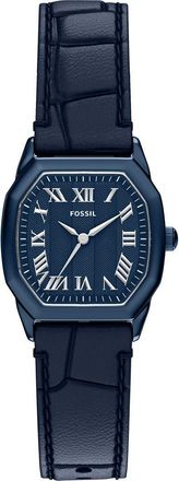 Fossil Harlow Navy Leather Strap Watch, 32mm at Nordstrom