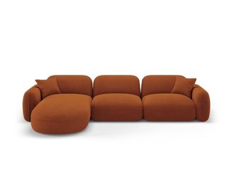 CXL by Christian Lacroix Sof&aacute; esquinero modular izquierdo 4 plazas de terciopelo terracota