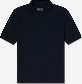Oliver Sweeney Mens Oliver Sweeney Cotton Pique Polo Shirt - Black - Size: 44