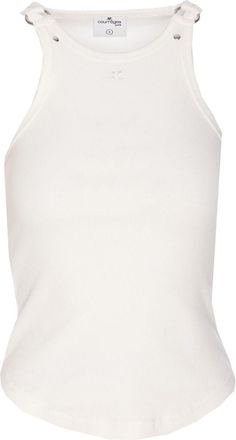 Courrèges White 90S Buckle Tank Top