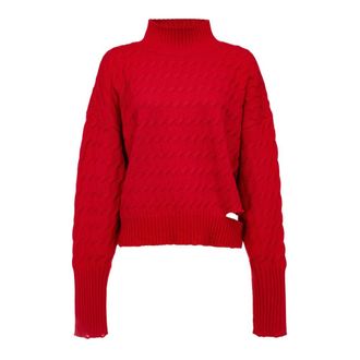 Pinko Nymphaeum 1 Turtleneck - Dames - Coltruien - Rood - XS - Katoen - Truien & Vesten
