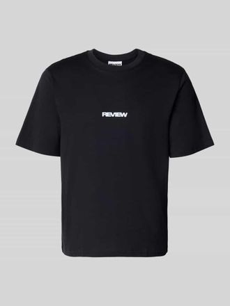Review T-Shirt mit Logo und Rundhalsausschnitt in Black, Gr&ouml;&szlig;e XXL