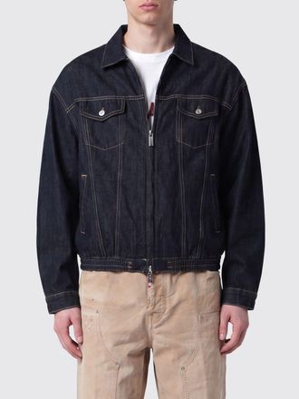 Dsquared2 Giacca di jeans in cotone con chiusura a zip