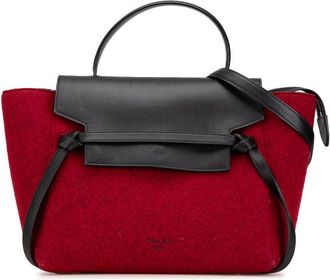 Celine Pre-owned Celine Mini Felt and Calfskin Belt Satchel Ladies F-MP-1156