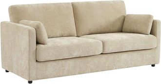 Sweeek Sof&aacute; desenfundable de tela lisa de 2 plazas, beige