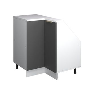 Vicco Armario De Cocina Esquinero Para Techo Inclinado R-line, Antracita-oro/blanco, 75.6 Cm Con 1 Puerta, Vicco