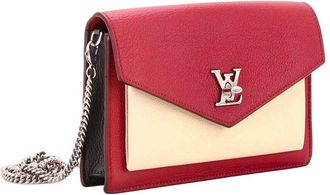 Louis Vuitton Red Sheep Leather Mylockme Chain Pochette (Authentic Pre-Loved)
