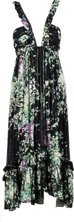 Sabina Mus&aacute;yev Maxi Dress with Floral Pattern and Ruffled Hem